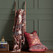 Strawberry Thief Jacquard Throw Berry