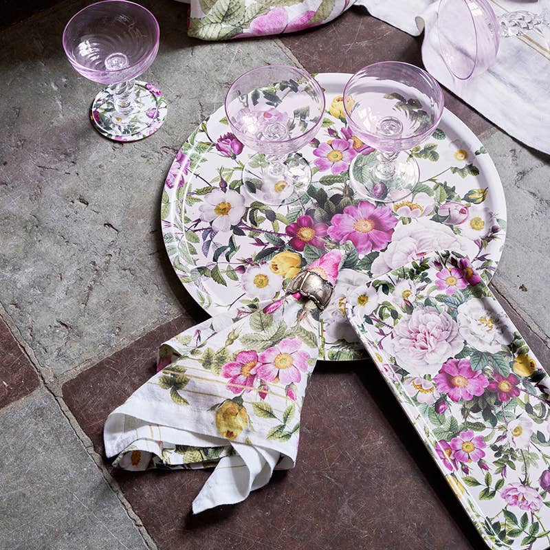 Rose Flower Garden round serving tray Ø38, made in Europe