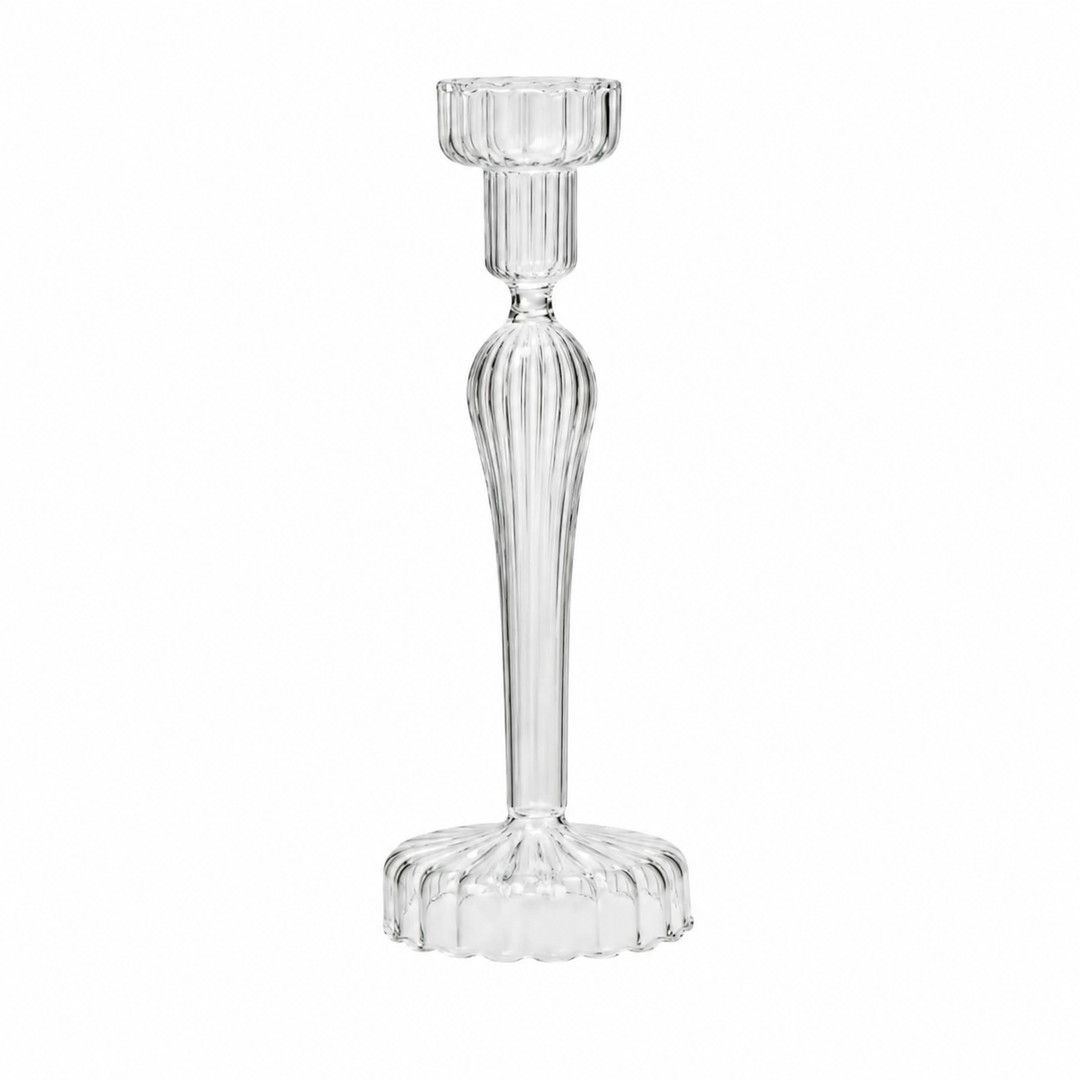 Vintage Style Glass Candlestick Holder