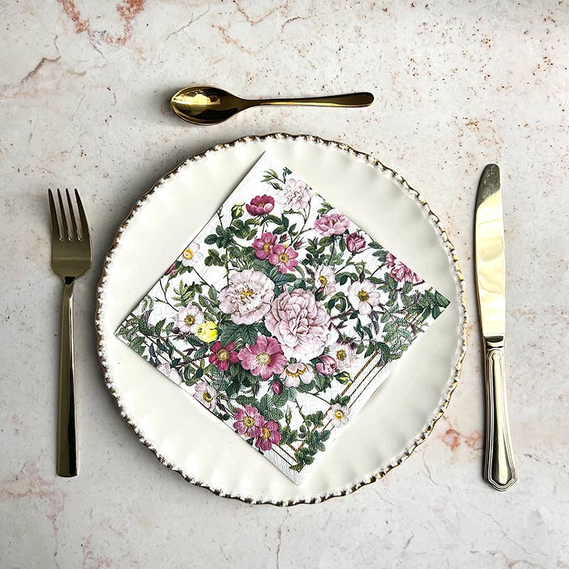 Rose Flower Garden - Paper Napkins- FSC paper-made in Europe