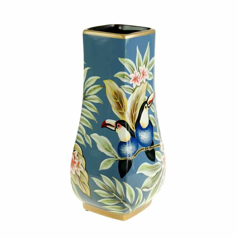 Vase Tropics Porcelain, Hand painted
