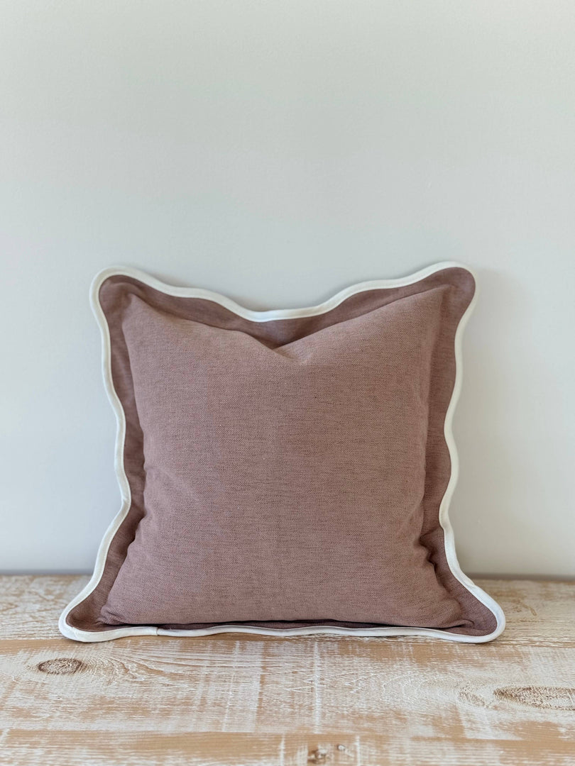 Chloe Dusty Pink Scalloped Edge Cushion