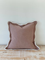 Chloe Dusty Pink Scalloped Edge Cushion