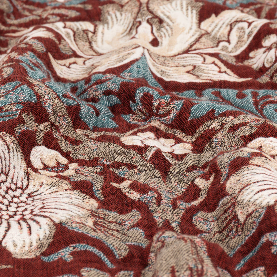 Strawberry Thief Jacquard Throw Berry