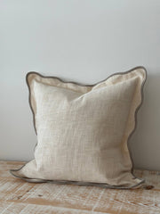 Chloe Cream & Greige Scalloped Cushion Cover