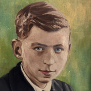 1947 Oil Portrait of a Young Gentleman, Signed FN, Oil on Board