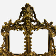Antique French Rococo Revival Double Photograph Frame with Cherubs & Female Mask