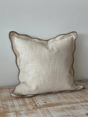 Chloe Cream & Greige Scalloped Cushion Cover