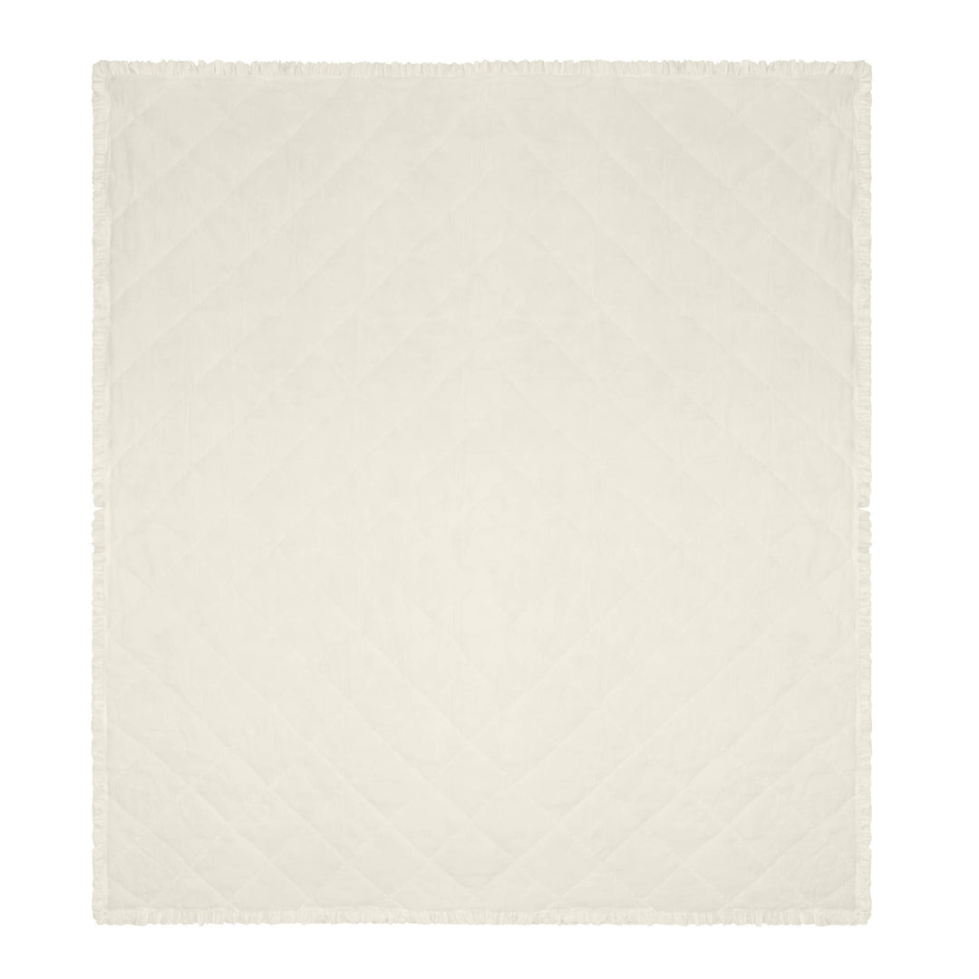 Hermione Ruffled Cotton Bedspread Moss