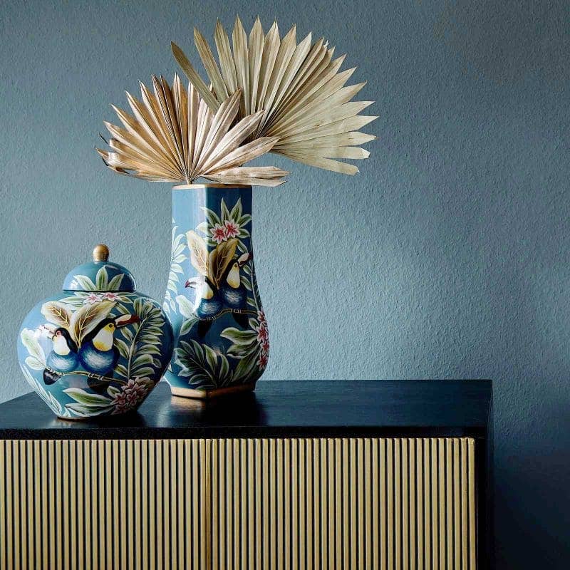 Vase Tropics Porcelain, Hand painted