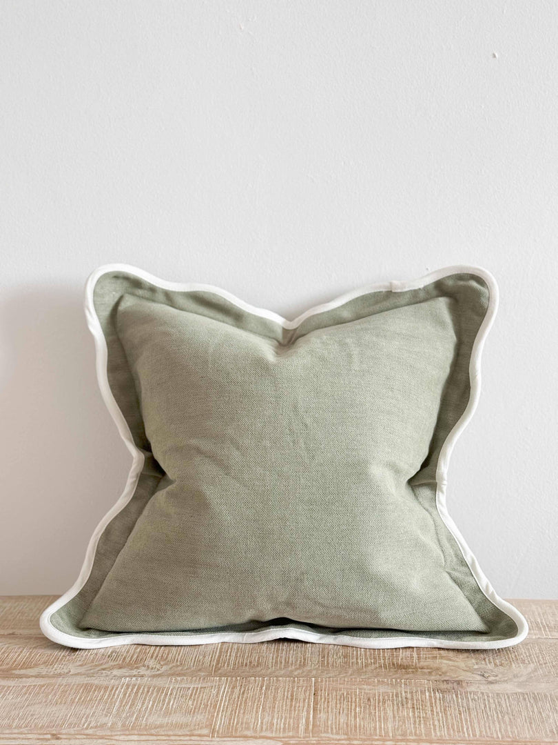 Chloe Sage Scalloped Linen Blend
