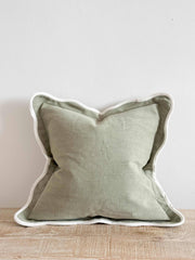 Chloe Sage Scalloped Linen Blend