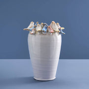 White Birds Vase, Stoneware