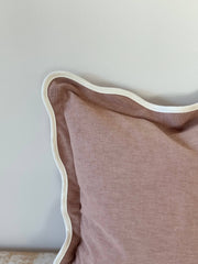 Chloe Dusty Pink Scalloped Edge Cushion