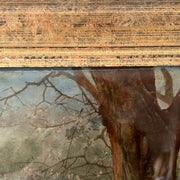 Vintage Reverse Glass Painting in the Verre Églomisé Style, Signed and Dated
