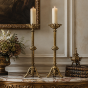Pair of Continental Antique Gilt Pricket Candlesticks, Circa 1900