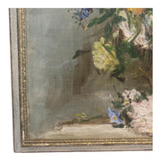 Romance en Fleurs, Signed French Floral Oil Painting