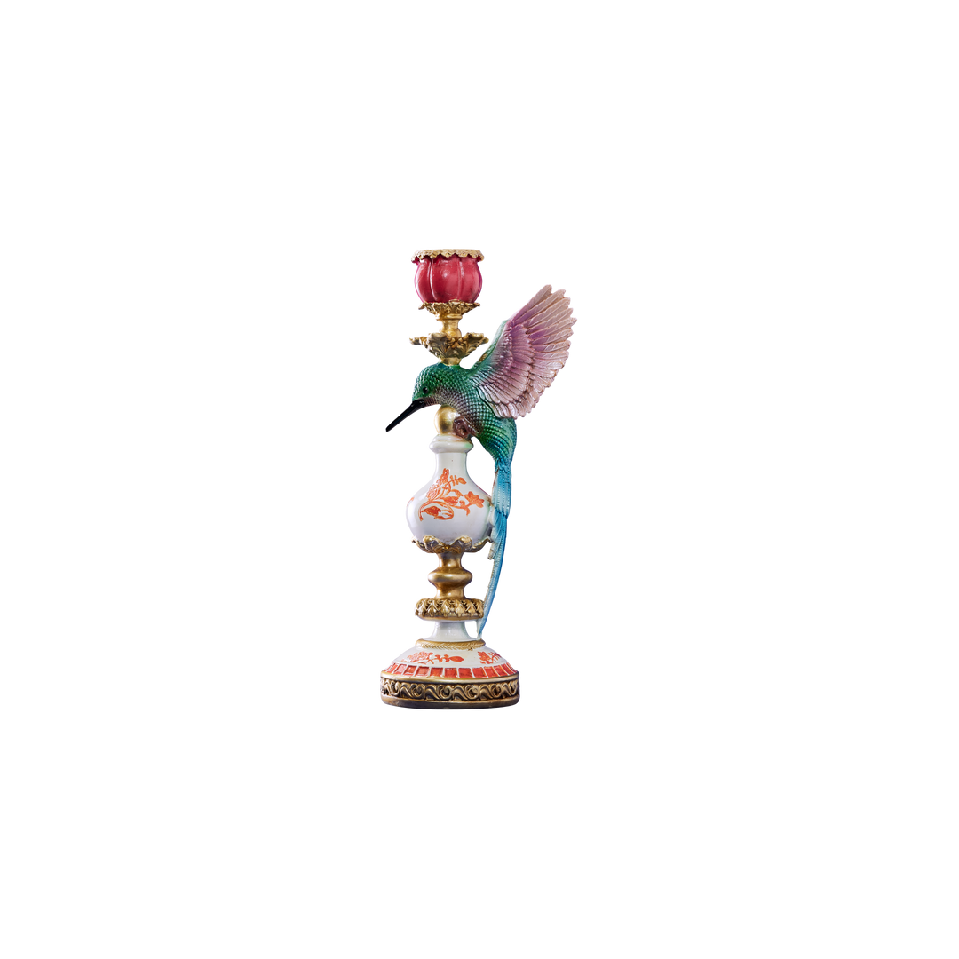 Candle Holder Hummingbird Polyresin