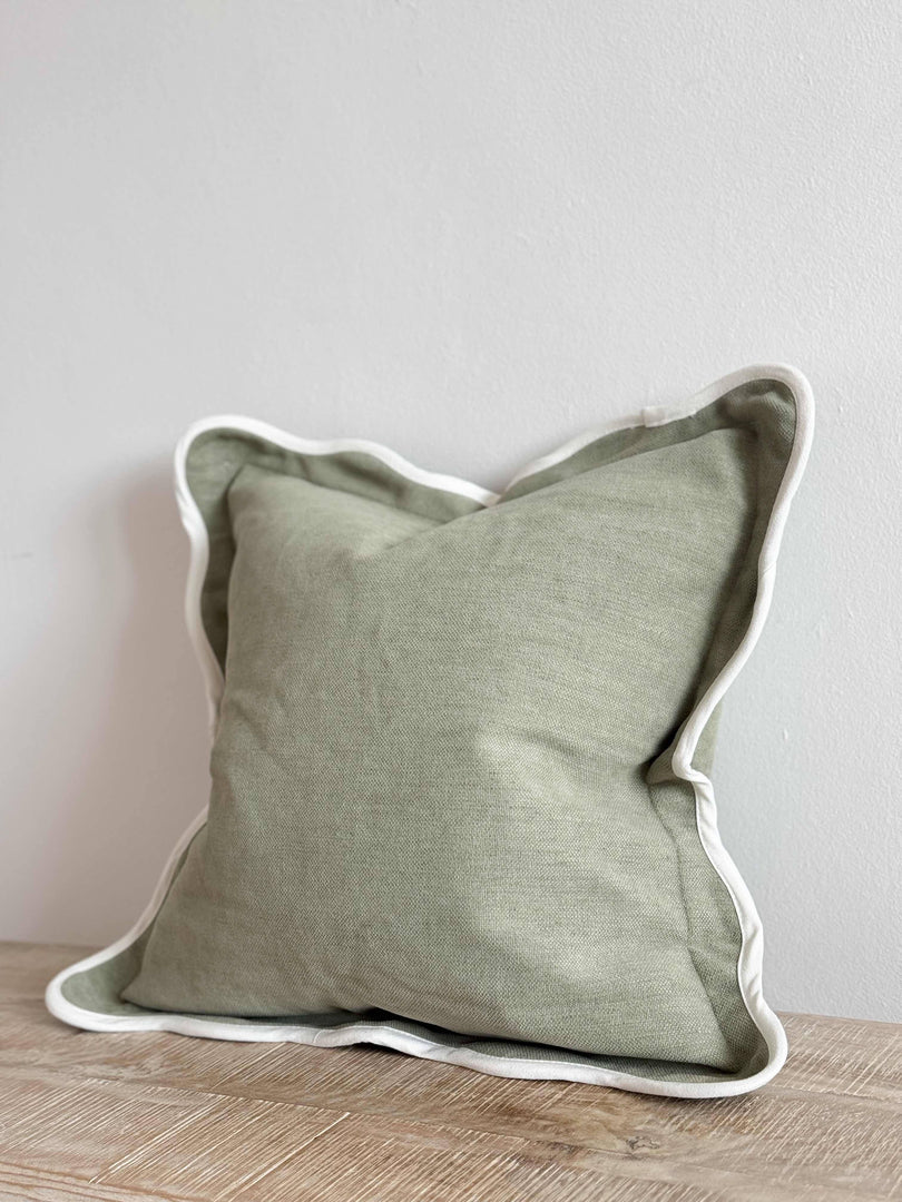 Chloe Sage Scalloped Linen Blend