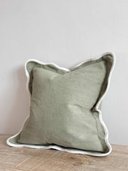Chloe Sage Scalloped Linen Blend