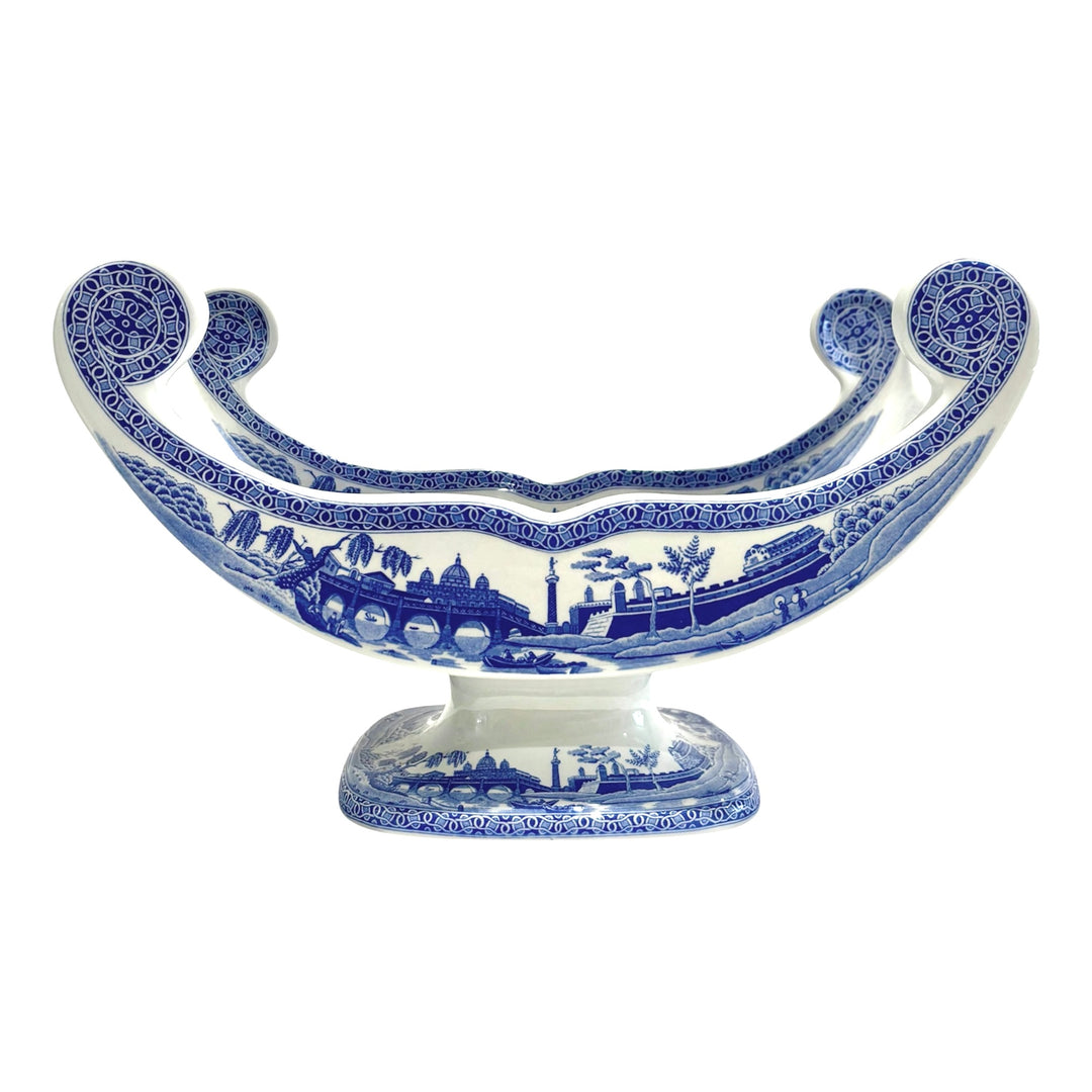 Rare Spode Rome Blue & White Limited Edition Pedestal Cheese/Fruit Cradle