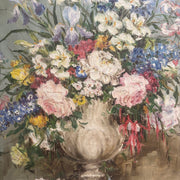 Romance en Fleurs, Signed French Floral Oil Painting