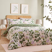 Passiflora Botanical Duvet Cover Set Peach/Vine Green