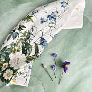 Blue flower Garden organic tea towel - made in Europe-