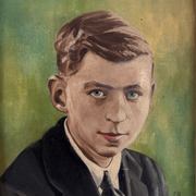 1947 Oil Portrait of a Young Gentleman, Signed FN, Oil on Board