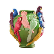 Green Vase, Parrots