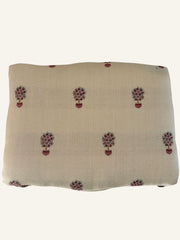 Antique Style Giltwood Footstool with Embroidered Upholstery Louis XV Revival