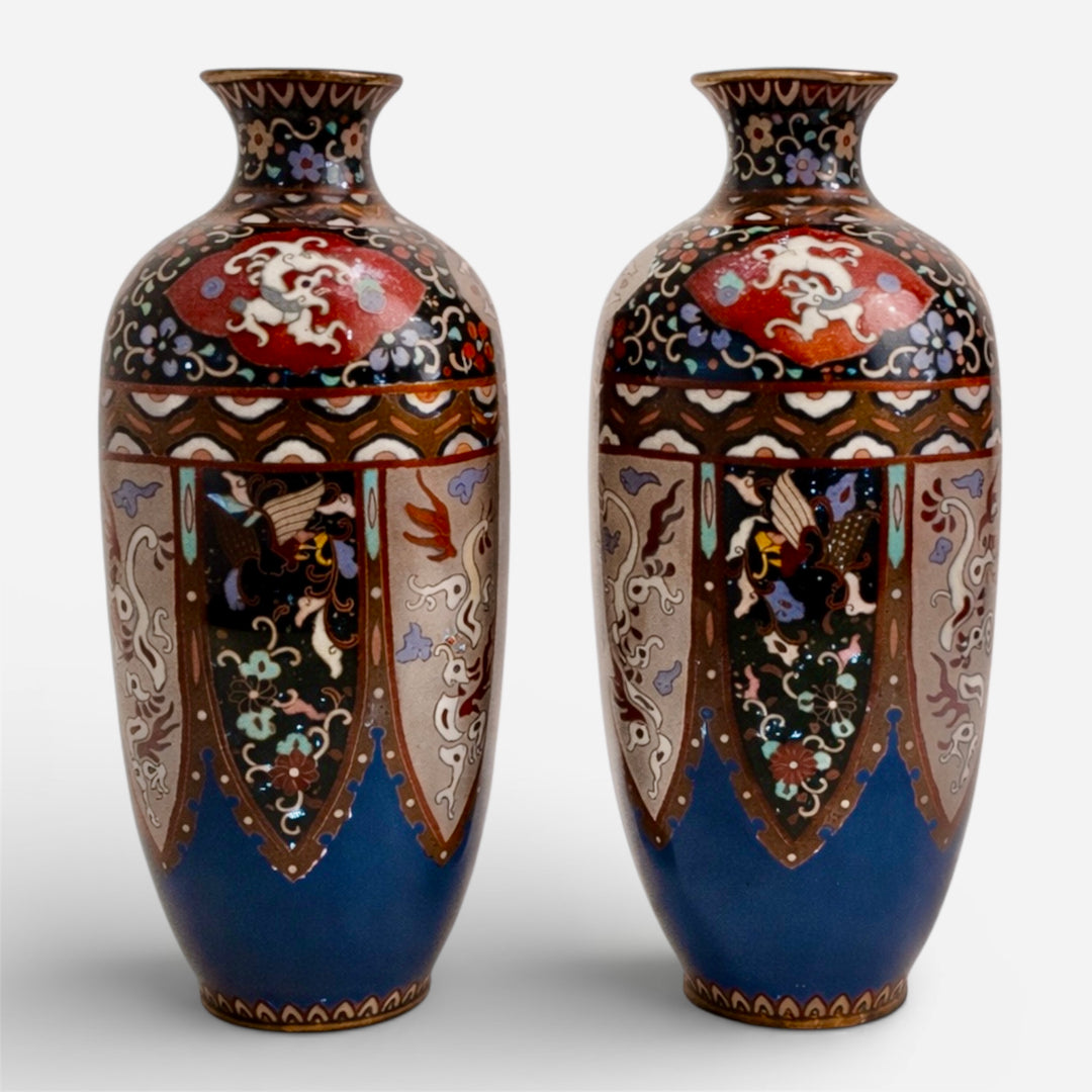Pair of Japanese Cloisonné Vases