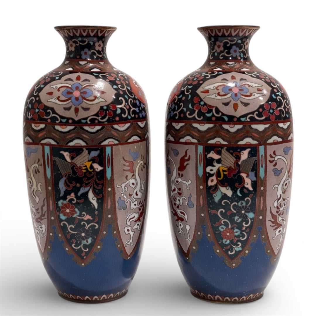 Pair of Japanese Cloisonné Vases