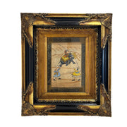 South Asian Miniature Painting of Elephant Rider in Ornate French Gilt Frame