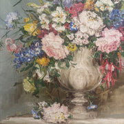 Romance en Fleurs, Signed French Floral Oil Painting