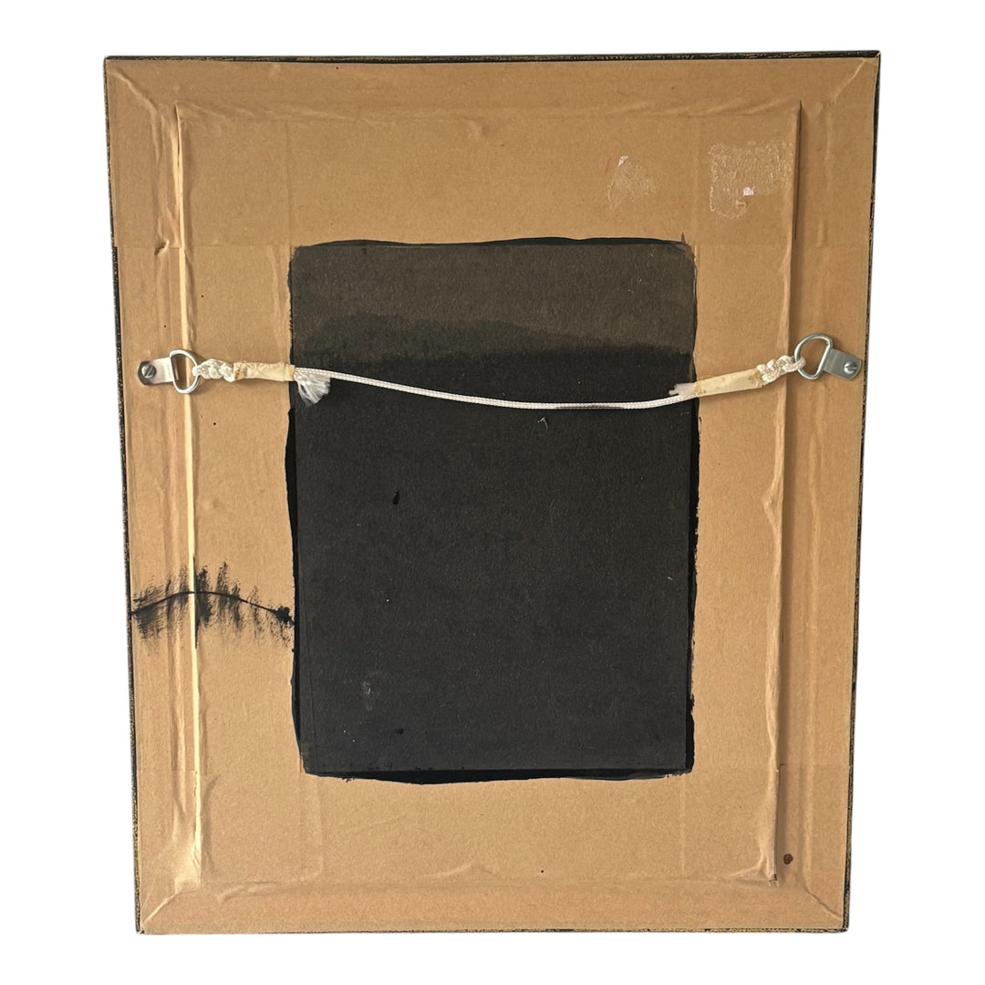 Vintage Reverse Glass Painting in the Verre Églomisé Style, Signed and Dated