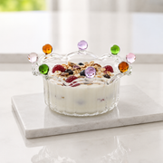 Crown Shaped Glass Bowl, Yogurt / Salad Bowl