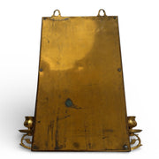 Antique Brass Wall Mirror with Twin Candle Sconces