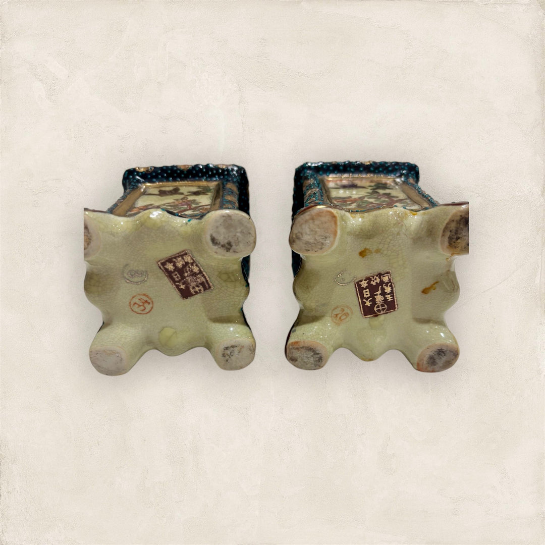Pair of Antique Japanese Satsuma Vases, c.1900