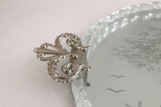 Vintage Round Italian Etched Glass Vanity or Drinks Tray, Mid-20th Century