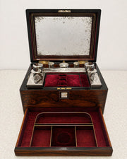 Antique Rosewood & Silver Plate Vanity Box c.1900