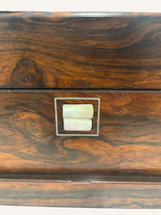 Antique Rosewood & Silver Plate Vanity Box c.1900
