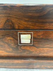 Antique Rosewood & Silver Plate Vanity Box c.1900