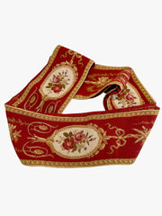 Vintage Decorative Jacquard Trim,  Red & Gold Floral Braid