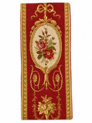 Vintage Decorative Jacquard Trim,  Red & Gold Floral Braid