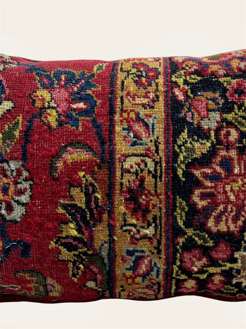 Vintage Hand-Knotted Persian Rug Cushion
