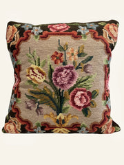 Vintage European Floral Tapestry Cushion