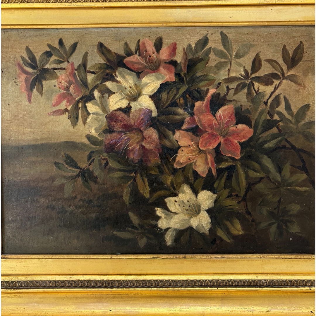 Late 19th Century Floral Still Life Oil Painting (c.1890) Gilt Frame
