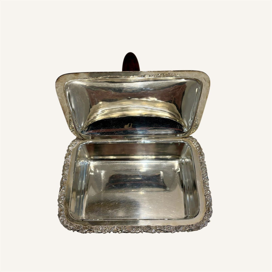 Antique Victorian Silver Plate Covered Butter Dish / Serving Dish