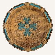 Vintage Italian Florentine Gilt Tray & Matching Hand Painted Coasters. Mid Century Set
